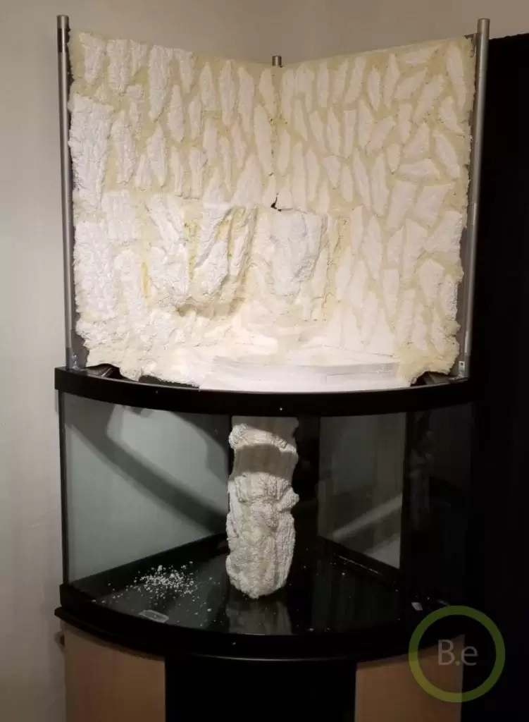 building the foam wall and waterfall for paludarium DIY