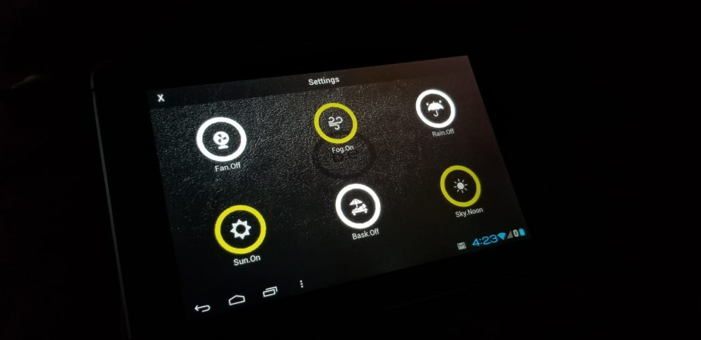 bantam earth mobil app light options