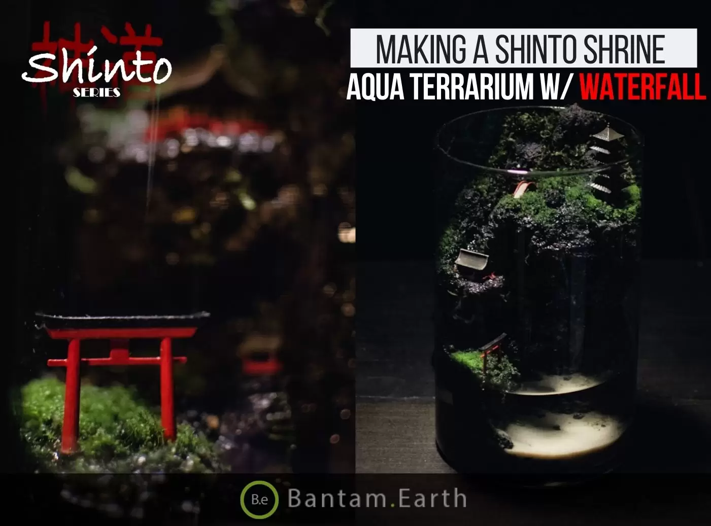 Making A Shinto Shrine Aqua Terrarium with a Waterfall